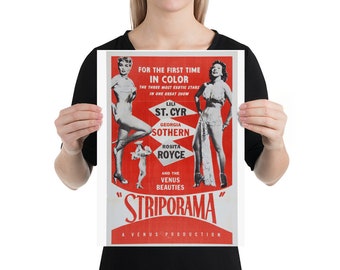 Striporama 1953 Burlesque Movie Poster 12x16"