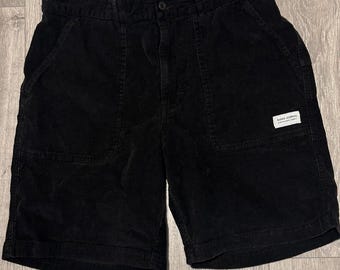 Pantalones cortos Banks Journal para hombre, talla 32, pana negra, estilo chino, cintura elástica, bolsillos, estilo casual.