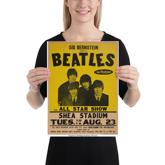 Beatles Shea Stadium 1966 Poster 12x16 