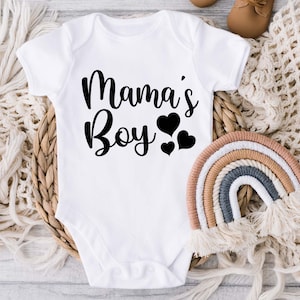 Mama&#39;s Boy, Baby Vest, Mummy&#39;s Boy, Gift, Baby Clothes