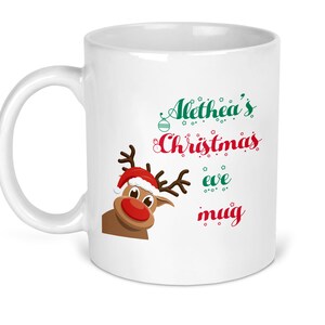 Taza de Nochebuena estilo reno