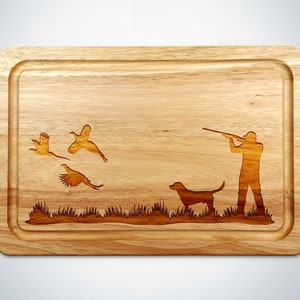 Pheasant Shooting Scene Wooden Chopping Board