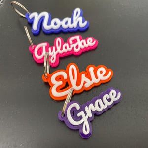 Personalised Acrylic Name Keyring – Back to School Essential – Choice of Colours