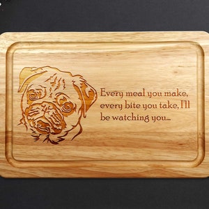 Pug Wooden Chopping Board