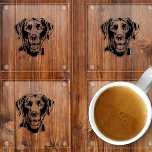 Labrador Glass Drinks Coasters Set of 4