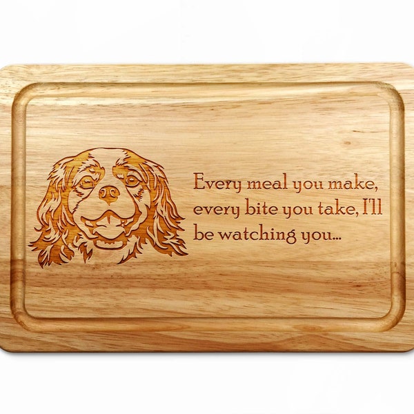 Cavalier King Charles Spaniel Wooden Chopping Board 30cm x 20cm