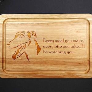 Greyhound, Wooden Chopping Board, Hound Gift, Lurcher Present, Gift for Dog Lovers