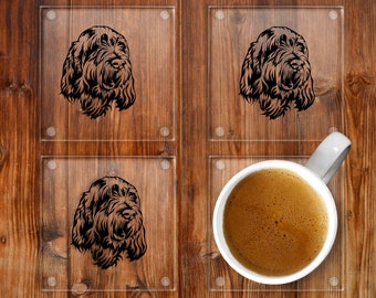 Italian Spinone Glass Drinks Coasters Set of 4