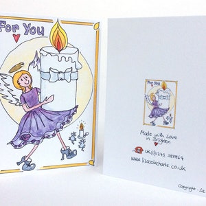 D. Tarjeta benéfica "Candle Angel" (Púrpura)