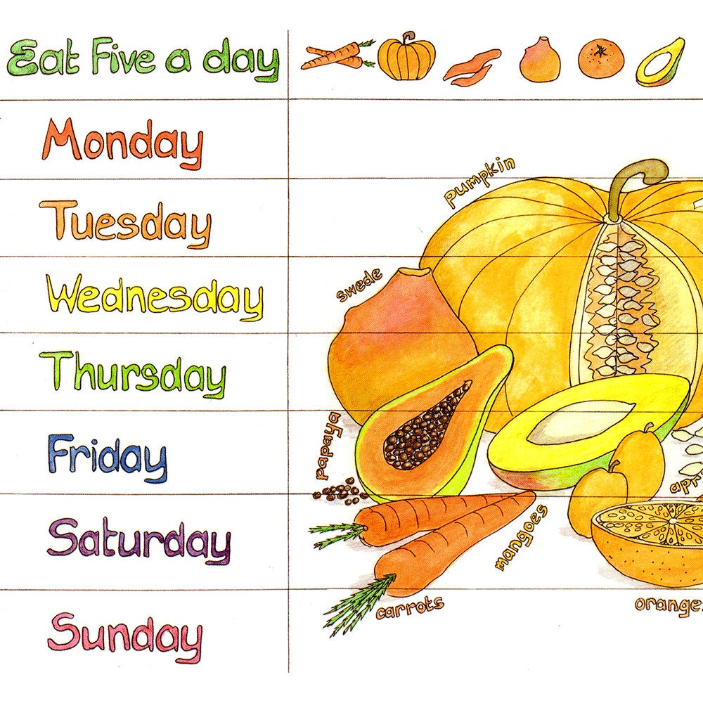 Rainbow Food Activity Chart by Liz Cook Charts - Etsy