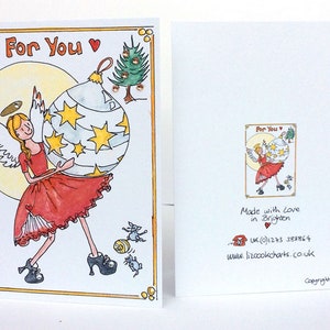 K. Tarjeta benéfica "Bauble Angel" (rojo)