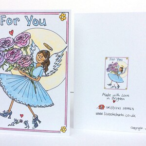 I. Cartão de caridade "Rose Angel" (azul claro)