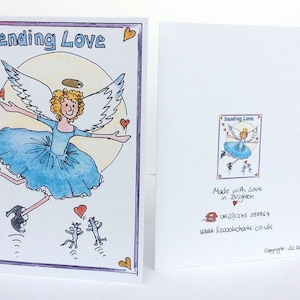 F. Tarjeta de caridad "Enviar amor" (Azul)