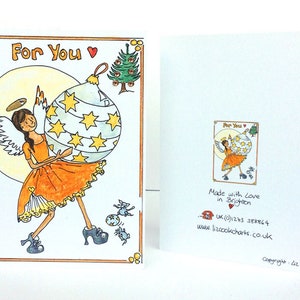 L. Tarjeta benéfica "Bauble Angel" (naranja)