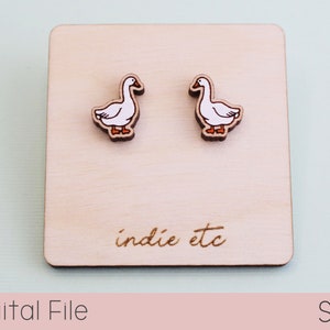 Goose Earring SVG Digital File (Stud Laser Cut File)