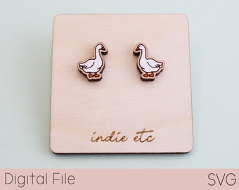 Goose Earring SVG Digital File (Stud Laser Cut File)