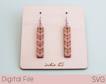 Rectangle Tribal Earring SVG Digital File (Dangle Laser Cut File)