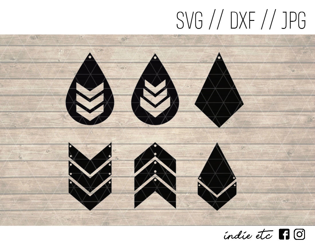 Earring Digital Art File svg Dxf Jpeg Perfect for Leather | Etsy