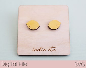 Lemon Earring SVG Digital File (Stud Laser Cut File)