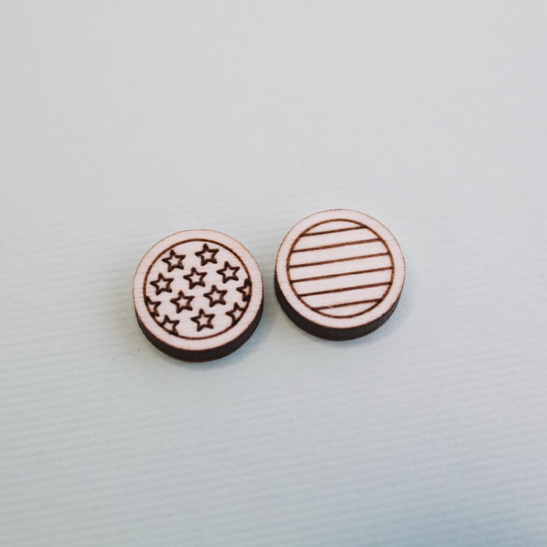 American Flag Earring SVG Digital File Stud Laser Cut File image 3