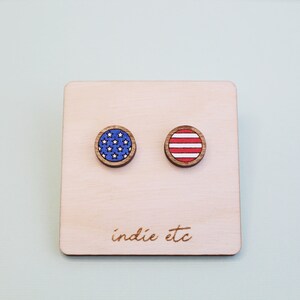 American Flag Earring SVG Digital File Stud Laser Cut File image 2