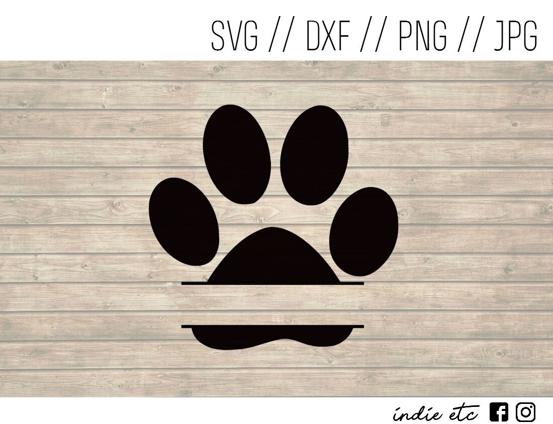 Download Dog Paw Print Digital Art File with Name Space svg dxf png ...