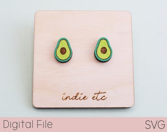 Avocado Earring SVG Digital File (Stud Laser Cut File)