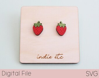 Strawberry Earring SVG Digital File (Stud Laser Cut File)