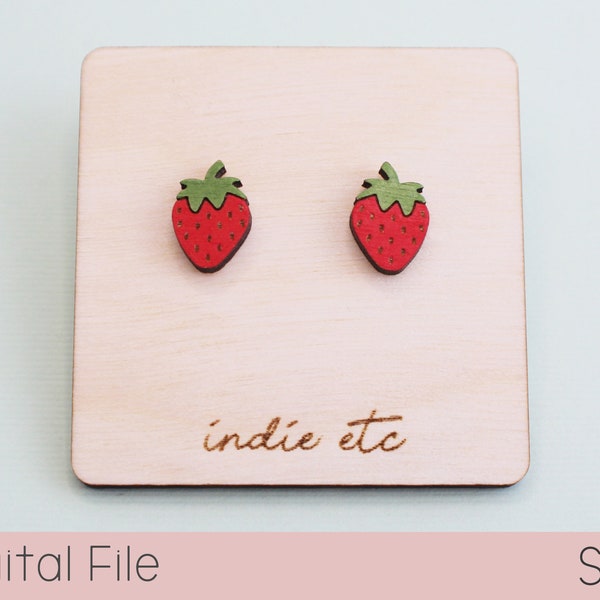 Strawberry Earring SVG Digital File (Stud Laser Cut File)