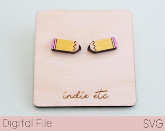 Pencil Earring SVG Digital File (Stud Laser Cut File)