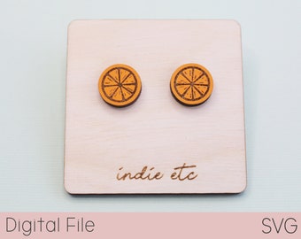 Orange Earring SVG Digital File (Stud Laser Cut File)