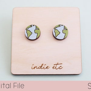 Globe Earring SVG Digital File (Archivo de corte láser Stud)