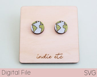 Globe Earring SVG Digital File (Stud Laser Cut File)