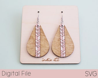 Teardrop Tribal Earring SVG Digital File (Dangle Laser Cut File)