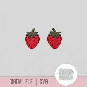 Strawberry Earring SVG Digital File (Stud Laser Cut File)