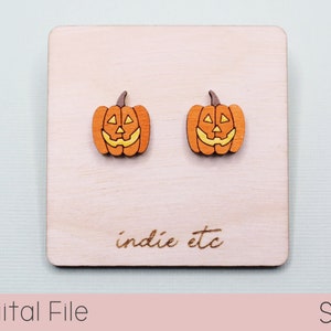 Jack O Lantern Earring SVG Digital File Stud Laser Cut File image 1