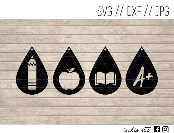 Download Teacher Earrings Digital Art File Svg Dxf Jpeg Perfect For Etsy