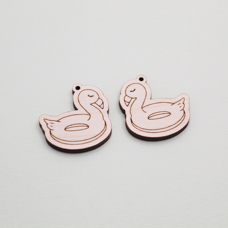 Flamingo Pool Float Earring SVG Digital File Dangle Laser Cut File 画像 3