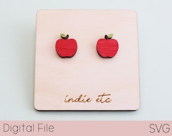 Apple Earring SVG Digital File (Stud Laser Cut File)