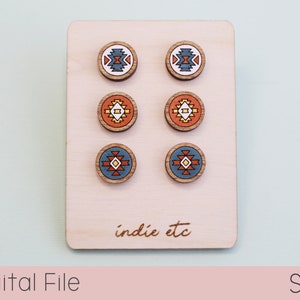 Aztec Tribal Earring SVG Digital File (Stud Laser Cut File)