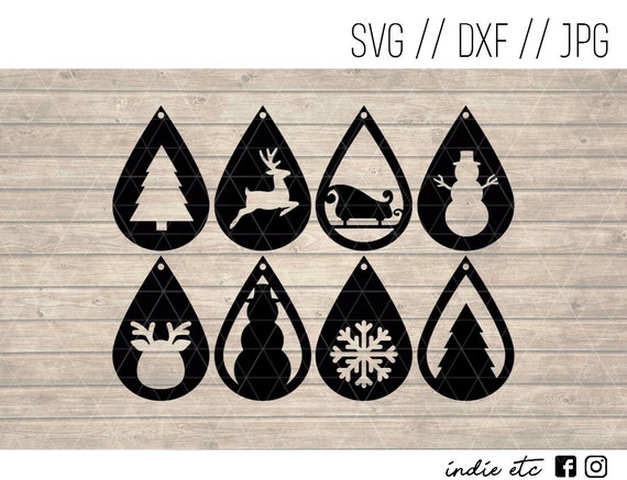 Download Christmas Earrings Digital Art File svg dxf jpeg Perfect ...