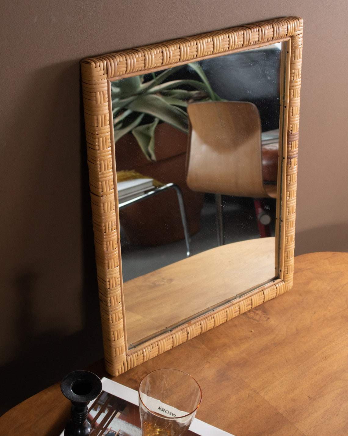 Bamboo wall mirror bedroom bathroom vanity mirror Etsy