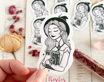 Spellbook blond witch sticker/ blond witch sticker/ bujo witch/witch sticker/victorian witch MATTE sticker