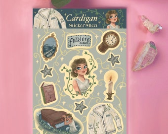 Taylor Swift Cardigan Folklore Sticker sheet