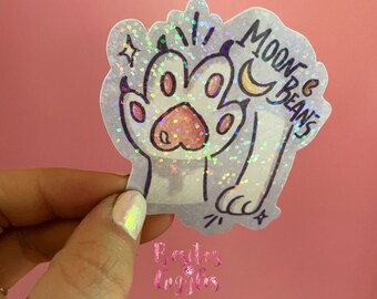 Toe beans Moon beans kitty paw holographic sticker /cat sticker/ toe beans sticker