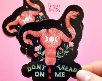 Uterus Don’t Tread on me sticker/pro choice sticker/ women rights sticker/feminist sticker