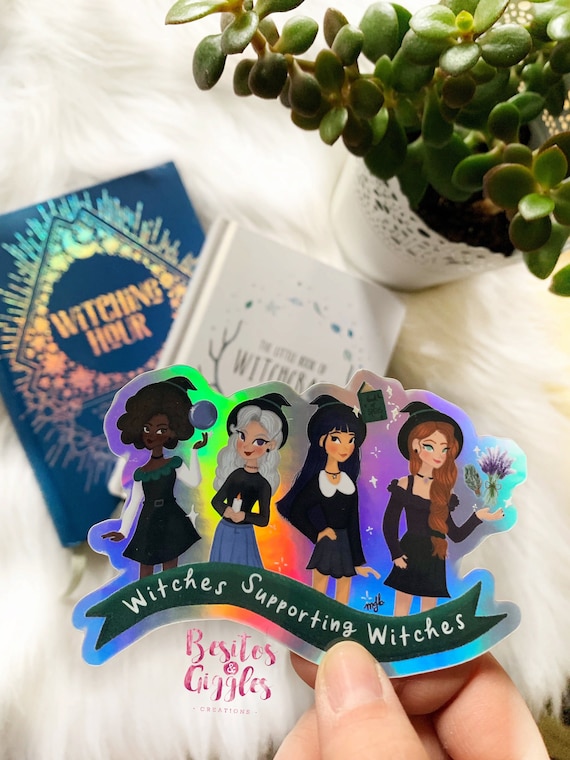 WSW BUNDLE Print and sticker Witches Supporting Witches feminist witch sticker holographic witch stickerwitchy print