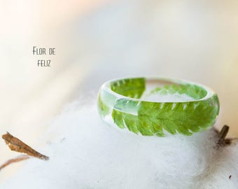 Resin rings Real flower ring Real Fern Ring Terrarium jewelry Botanical resin ring Resin jewelry Nature resin fern ring Botanical Ring