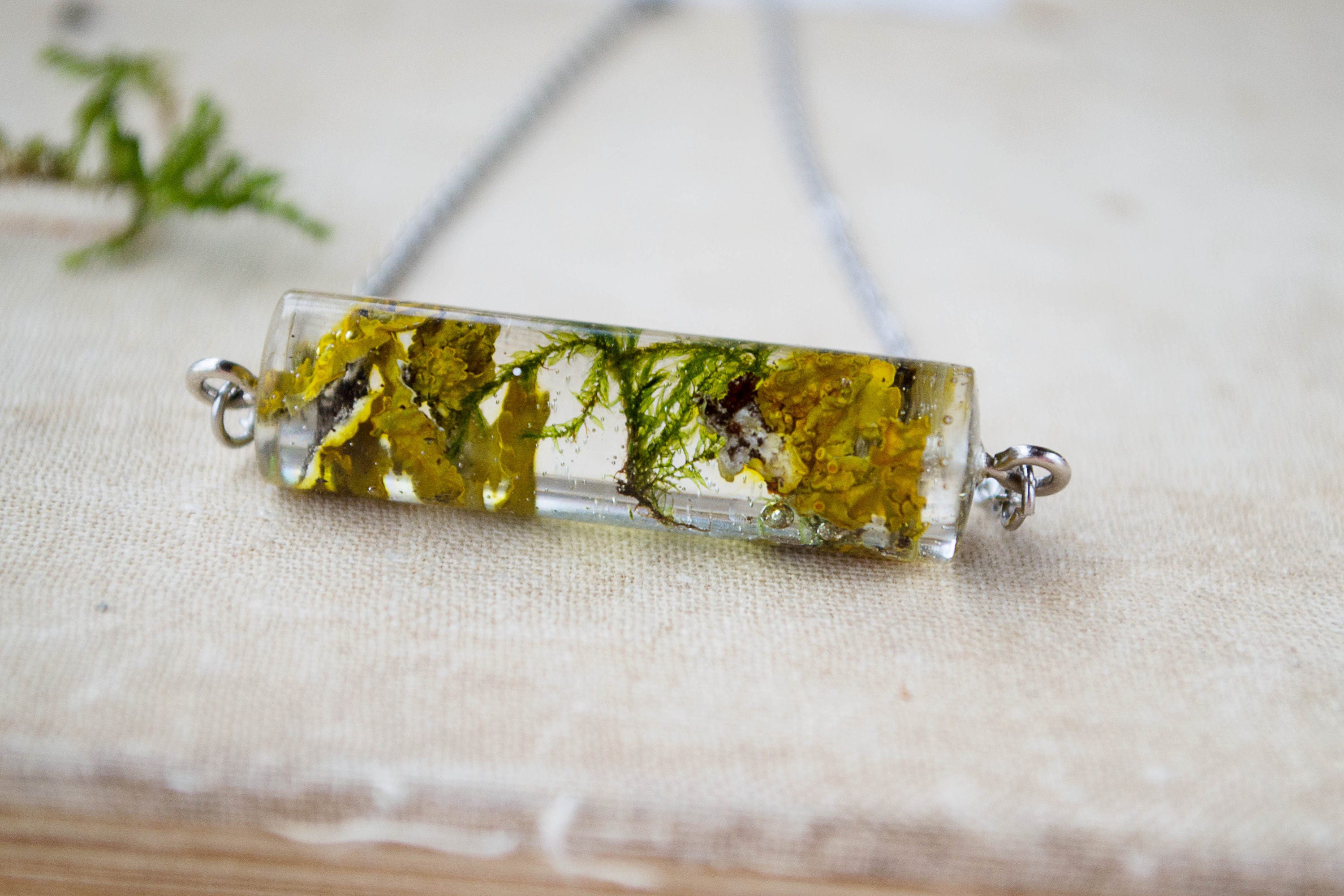 Terrarium jewelry Resin jewelry Crystal necklace Resin moss Etsy