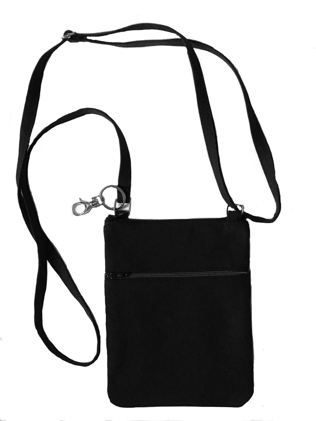 Cell Phone Bag Crossbody Bag Cell Phone Purse Crossbody Purse Black Canvas Fabric Free Shipping